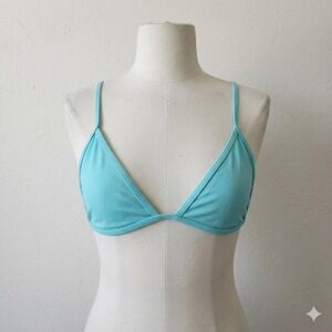 Basic Swim Top Women Large Blue Triangle‎ Bikini Minimalist Beachwear